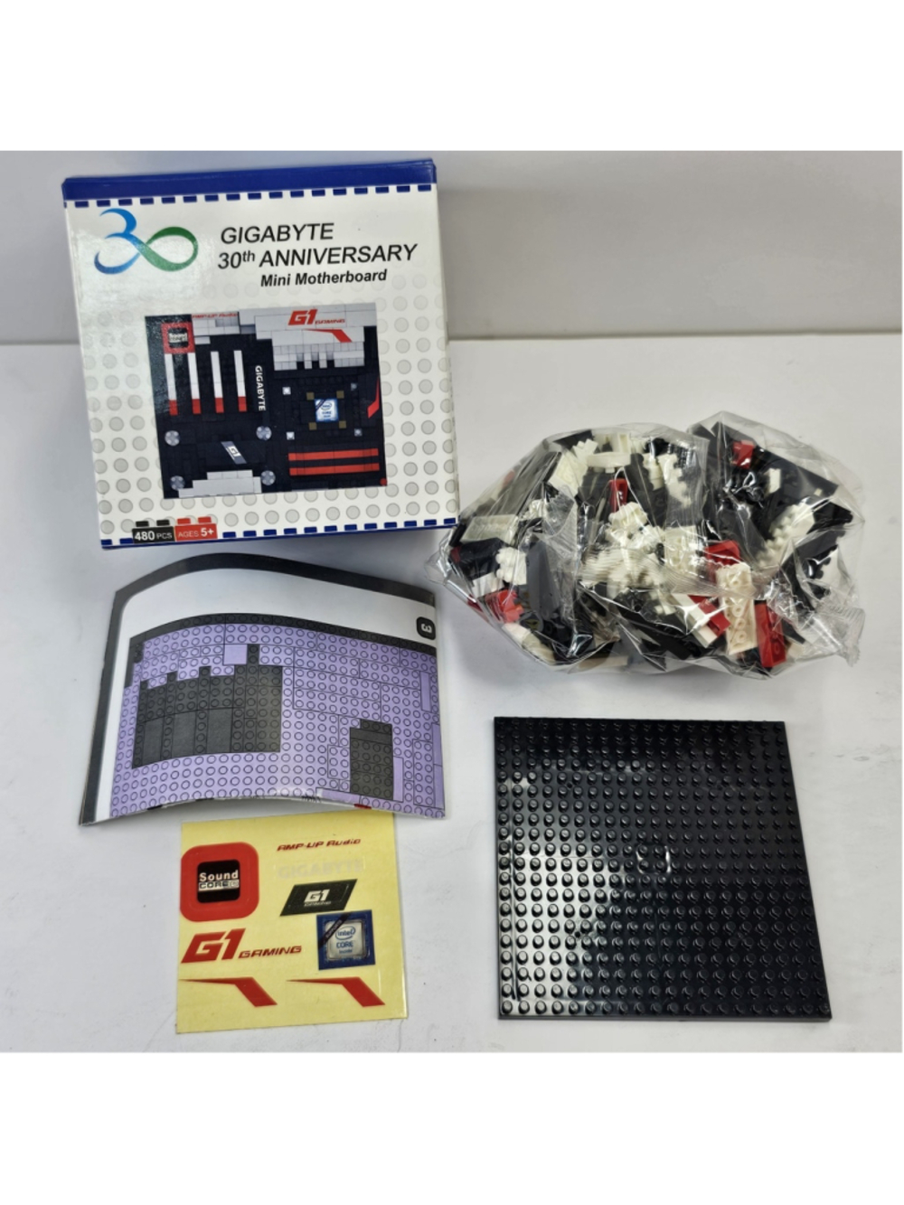 Rare Gigabyte 30th Anniversary Mini Motherboard 480pc Building Block Promo Gift